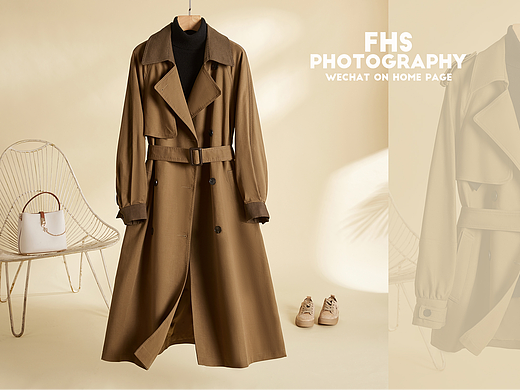 女装风衣拍摄｜服装拍摄｜凤凰摄专注服装平铺挂拍