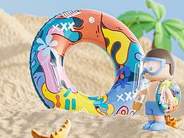 【京東京造兒童游泳圈】產(chǎn)品渲染+詳情頁