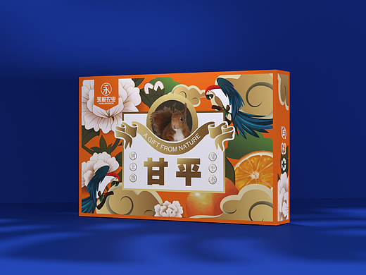 小清新INS风插画、柑橘包装盒、水果通用包装盒、橘子