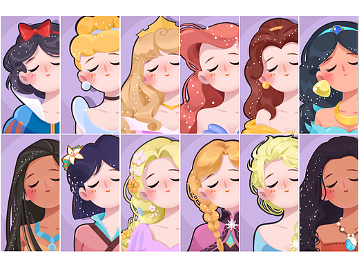 迪士尼公主系列頭像涂鴉2（個人主頁-ZNjEzODAyMjg=） - 創(chuàng)作習作 - 站酷設計師Rika_芮卡卡卡卡原創(chuàng)素材 - 站酷ZCOOL