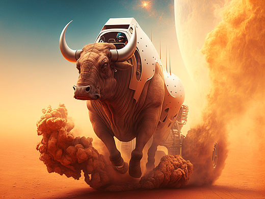 野牛在火星上拉跑车