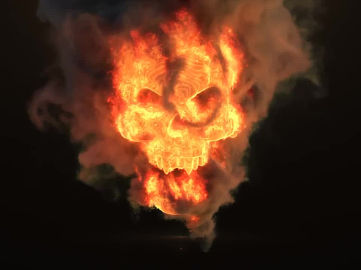 PR模板|精美深色动态动画效果火热头骨骷髅标志介绍