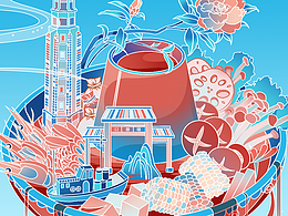 蓝月亮各种插画动画