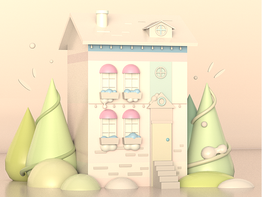C4D小房子