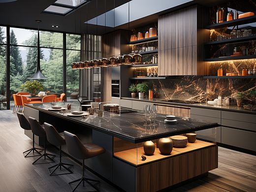 现代豪华风格的厨房设计（个人主页-ZNjU5MjMzMjQ=） - 建筑/空间 - 站酷设计师坛淵岛主原创素材 - 站酷ZCOOL