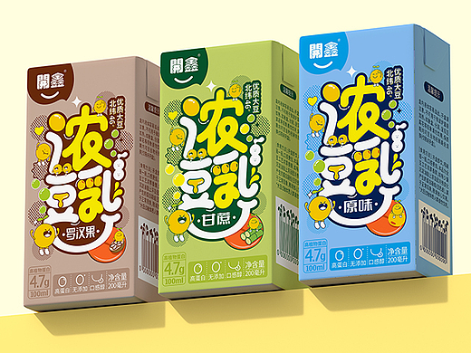 开鑫浓豆乳包装设计醇香豆乳