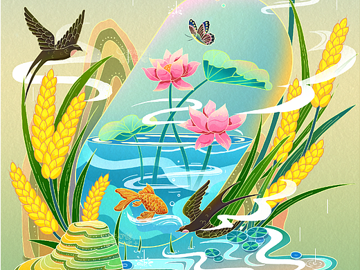 国潮插画| 24节气-小满