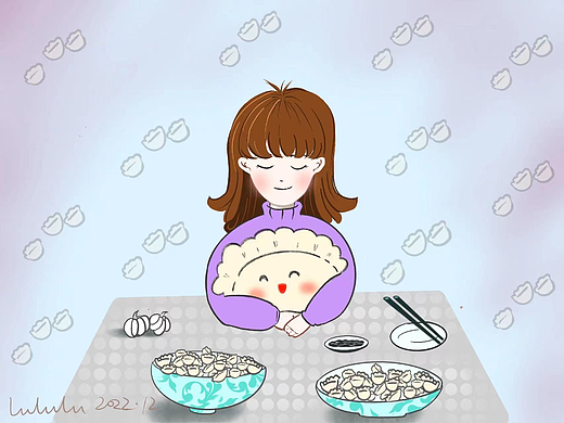 可爱儿童插画7-饺子