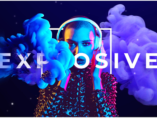 AE模板 | 时尚彩色烟雾标志LOGO演绎开场