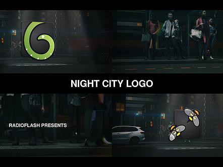 AE模板 | 创意动态夜城标志动画演绎开场