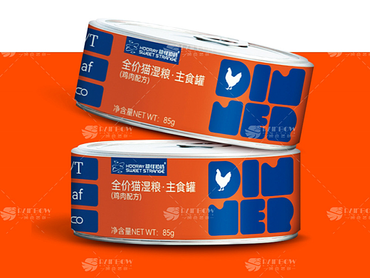 全家猫湿粮·主食鸡肉罐头包装设计
