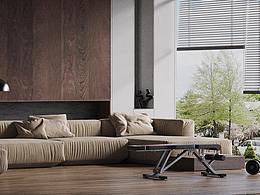 健身器材加復(fù)古場(chǎng)景渲染