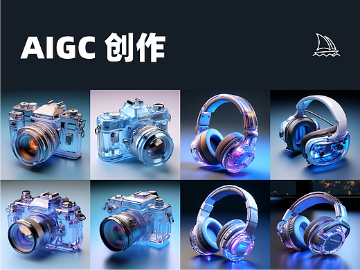 AIGC | Midjourney生成渐变质感图标