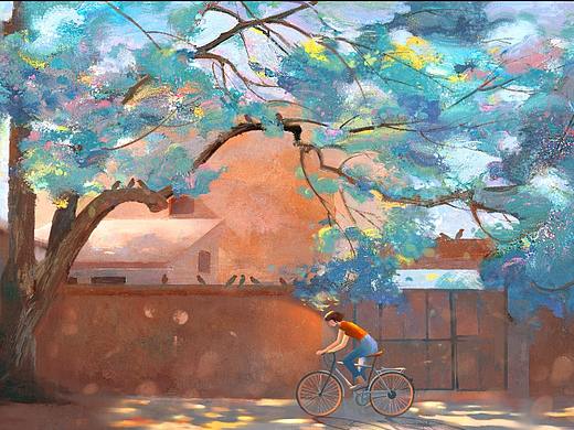 人間驕陽(yáng)正好，風(fēng)過(guò)林梢，彼時(shí)正當(dāng)年少（個(gè)人主頁(yè)-ZNjYxNDQxNjQ=） - 藝術(shù)插畫 - 站酷設(shè)計(jì)師Moooon穆寧原創(chuàng)素材 - 站酷ZCOOL