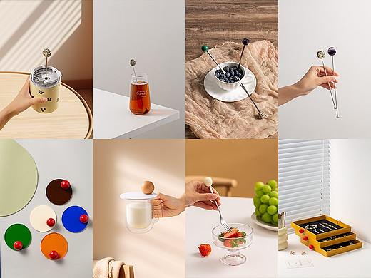 家居产品｜果叉搅拌棒｜杯盖｜甜品勺｜左寒文化