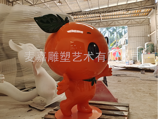 橙子橘子造型卡通IP形象雕塑