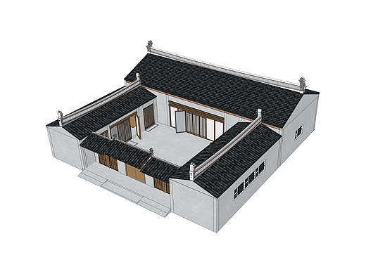 潮汕民居su模型下载素模网山西传统民居su模型下载42素模网潮汕民居su