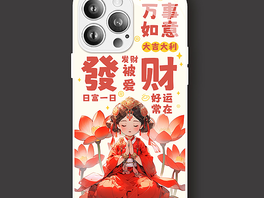 2024发财被爱手机壳图案原创