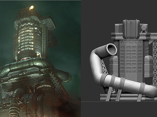 【zbrush雕刻】硬表面场景模型制作教程。