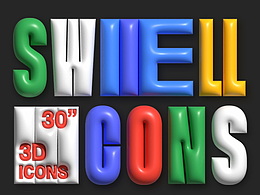 3D ICONS Pack 可爱的膨胀图标
