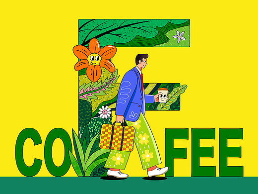 打工人一周咖啡插画