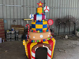 仿真蛋糕雕塑 玻璃鋼節(jié)慶dp氛圍糕點模型 彩繪蛋糕屋 