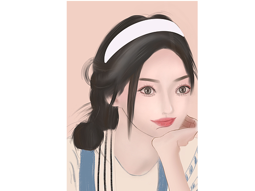 美女女生头像写实手绘