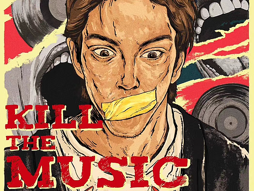 英国短片海报插画设计《Kill the Music》
