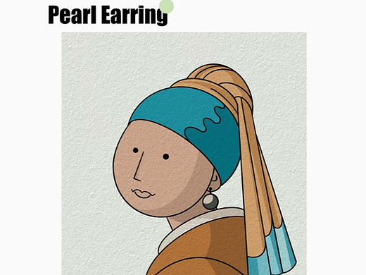 名画转插画—带珍珠耳环的少女（个人主页-ZNjE0OTQ5MzY=） - 艺术插画 - 站酷设计师一只摆烂鼠呀原创素材 - 站酷ZCOOL