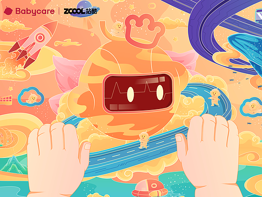 【潮流插画】X Babycare丨国风科技乐园