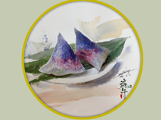 夏宇航水彩教学示范《端午 粽子》