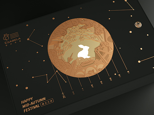 智造非凡x伊沙贝拉月光宝盒潮式酥皮月饼包装设计