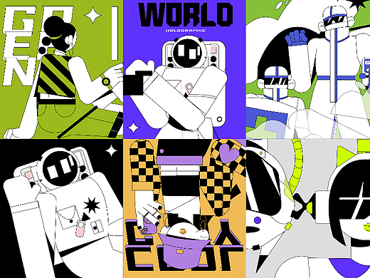 周总结3｜扁平人物情绪板插画运营系统