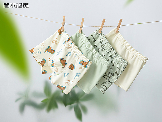 儿童内裤产品创意摄影丨简木视觉 男童内衣 静物拍摄