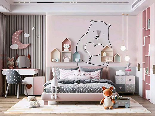 女孩房～ 男孩房～ 背景壁画设计 卡通背景壁画