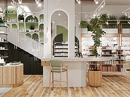 清新的店面設(shè)計(jì) 淡雅的綠色與木色的完美結(jié)合