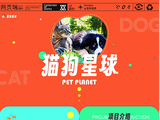 “猫狗星球”宠物服务官网Web设计