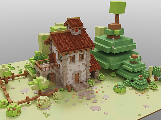 【Voxel】一个小房子