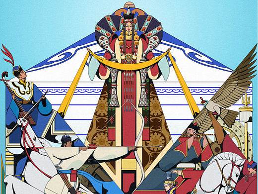 原创插图《那达慕》