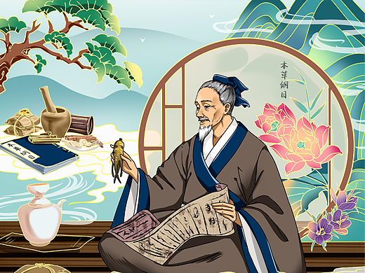 李时珍&张仲景&华佗人物插画及其运用