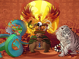 中華傳統(tǒng)四大神獸插畫