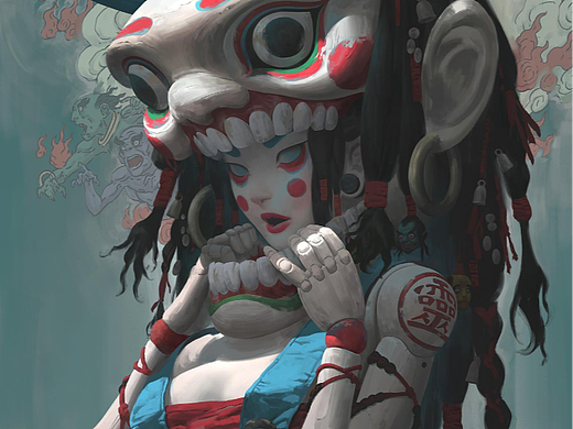 仿拍，插画师Zeen Chin-神秘鬼怪主题，胆小者慎入！