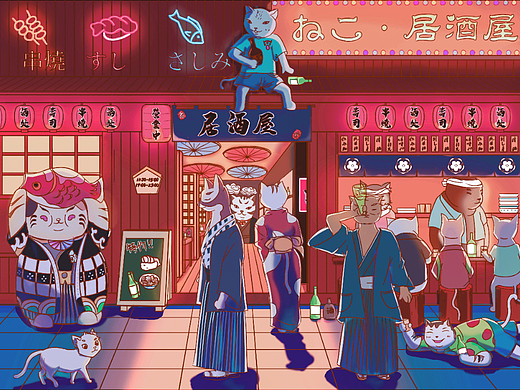 一起喝酒嘛？（個(gè)人主頁-ZNTk3MDUwNjA=） - 商業(yè)插畫 - 站酷設(shè)計(jì)師希紫醬原創(chuàng)素材 - 站酷ZCOOL