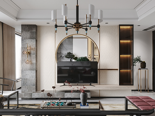 新中式（個(gè)人主頁-ZNjU1MDU2MTI=） - 家裝設(shè)計(jì) - 站酷設(shè)計(jì)師1992效果圖制作原創(chuàng)素材 - 站酷ZCOOL