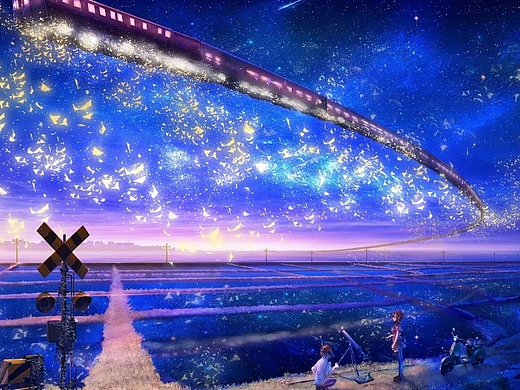 梦幻星空列车动态壁纸