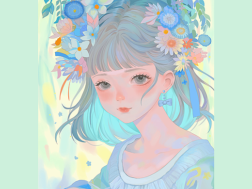 magilady系列插画之蓝（个人主页-ZNjQ0ODAwOTI=） - 商业插画 - 站酷设计师超白目喵也原创素材 - 站酷ZCOOL