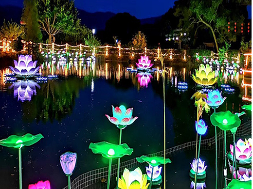 LED仿真动态荷花莲花灯景观灯户外公园装饰灯厂家定制