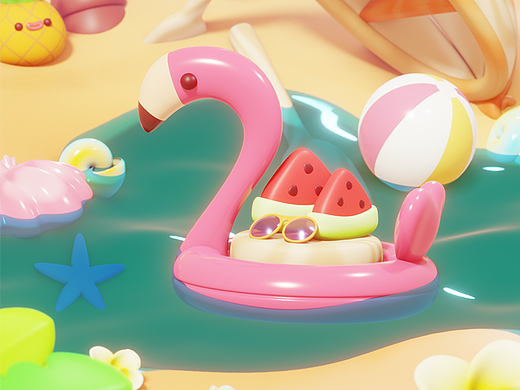 Blender | 夏天太适合玩水啦🦩