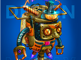 賽伯朋克的風(fēng)格插畫