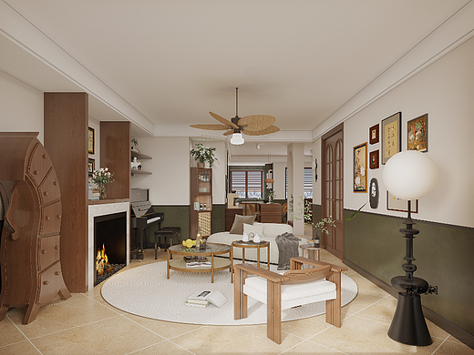 焦糖色+板栗味|暮色下的慵懒美式复古家